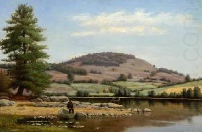 Alfred Ordway Fishing on Fairlee Pond china oil painting image